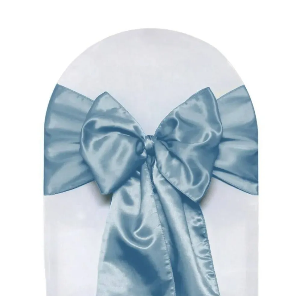 10 PCS Satin Chair Sashes Ribbon Bow