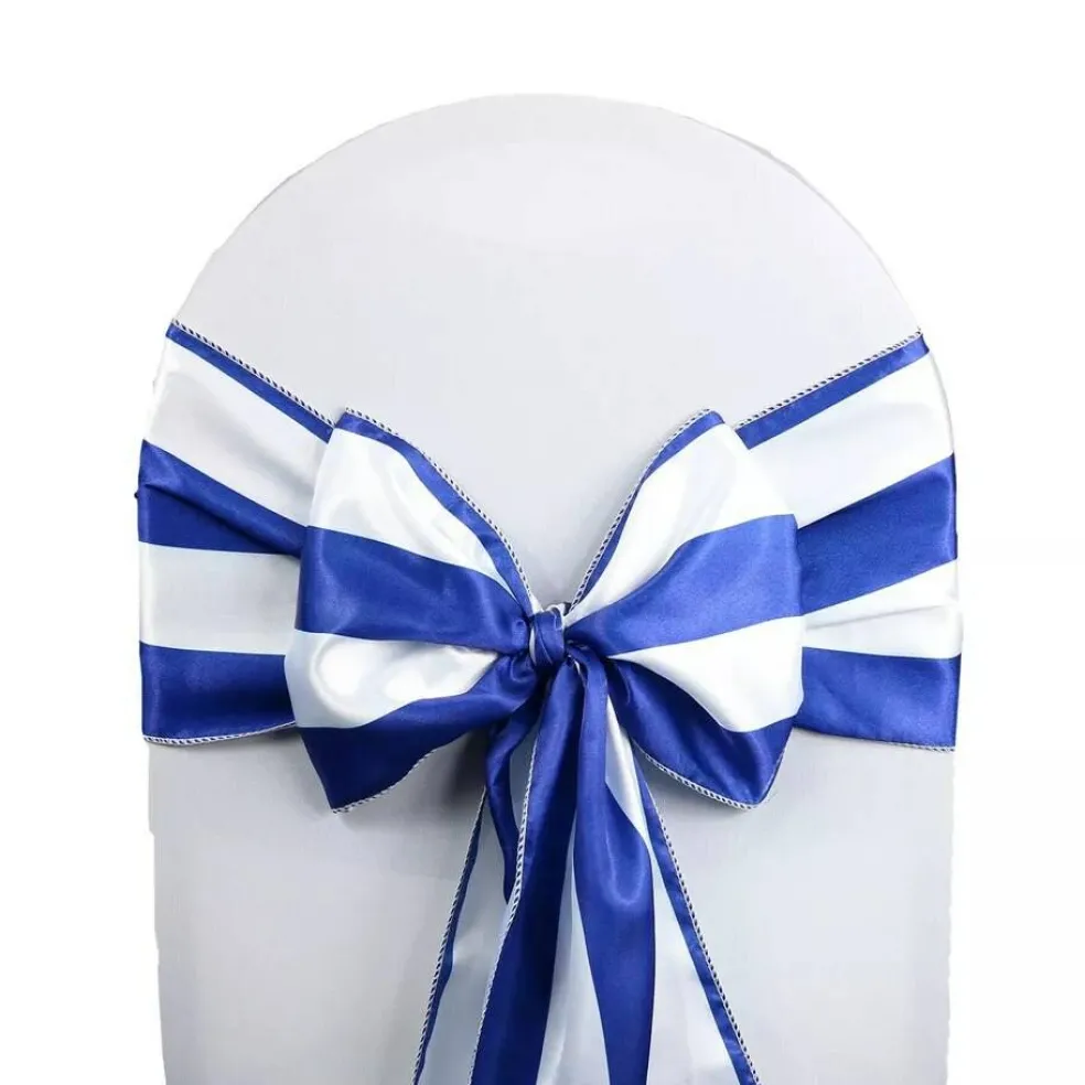10 PCS Satin Chair Sashes Ribbon Bow