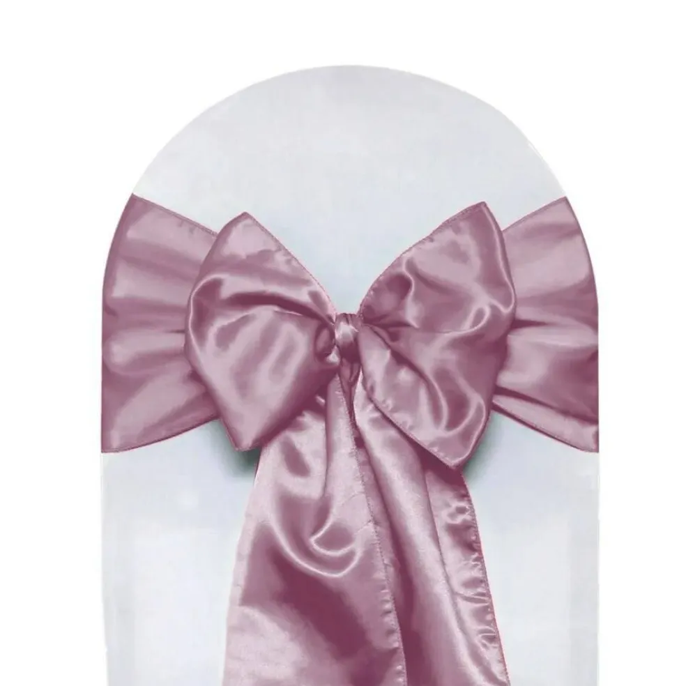 10 PCS Satin Chair Sashes Ribbon Bow