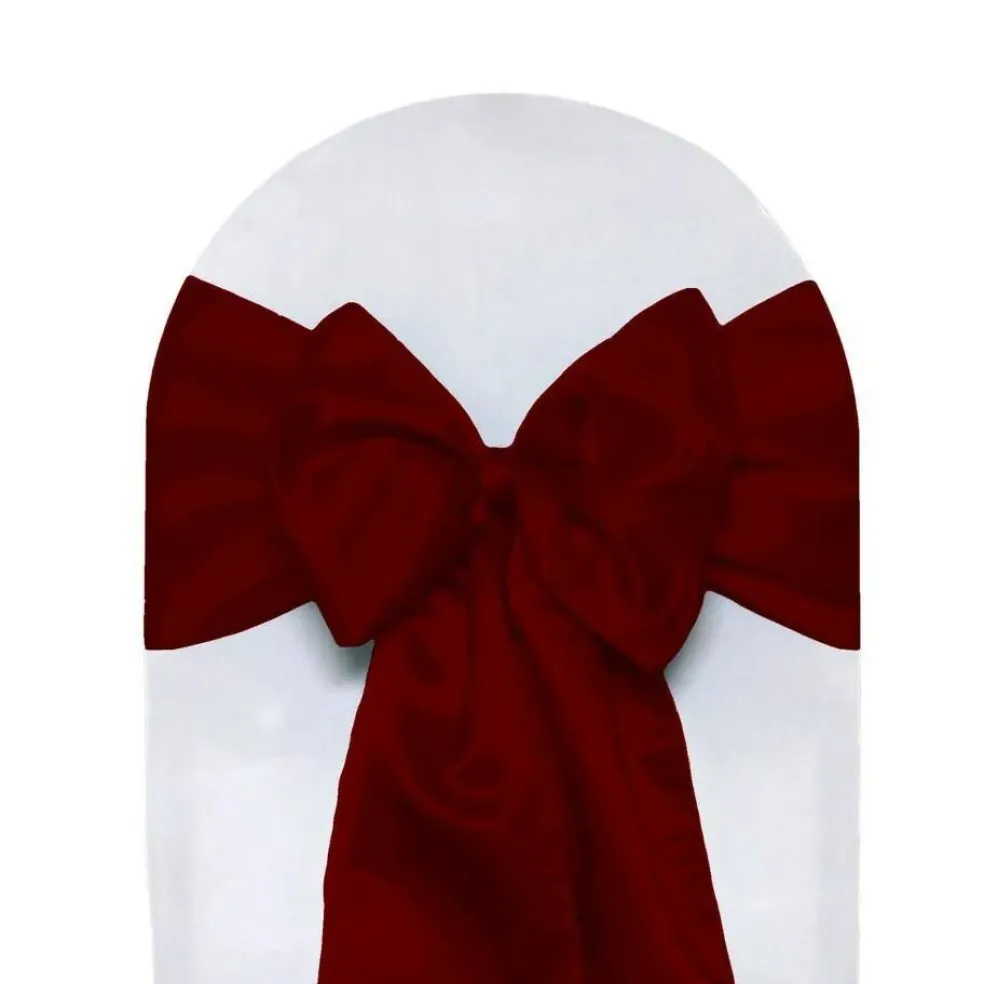10 PCS Satin Chair Sashes Ribbon Bow