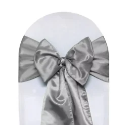 10 PCS Satin Chair Sashes Ribbon Bow