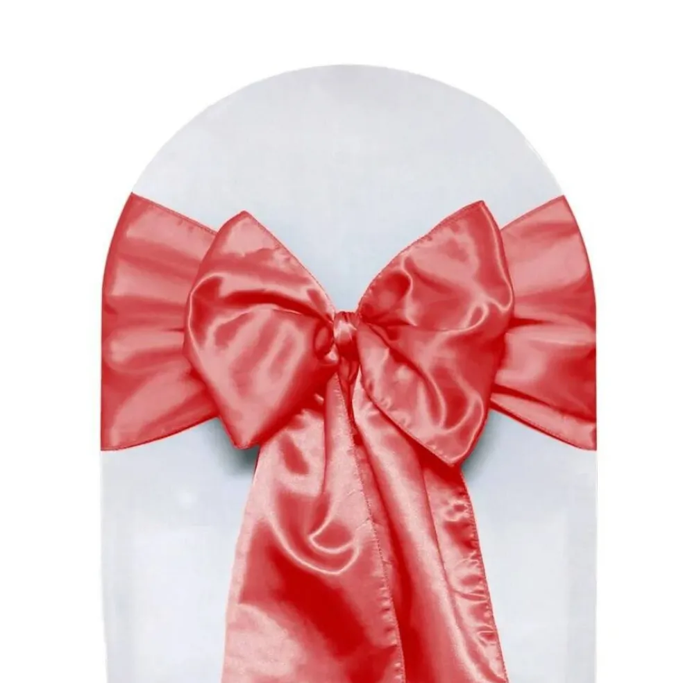 10 PCS Satin Chair Sashes Ribbon Bow