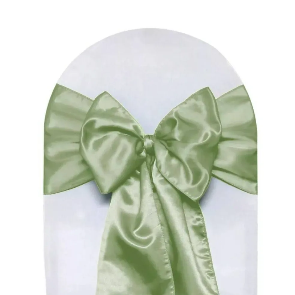 10 PCS Satin Chair Sashes Ribbon Bow
