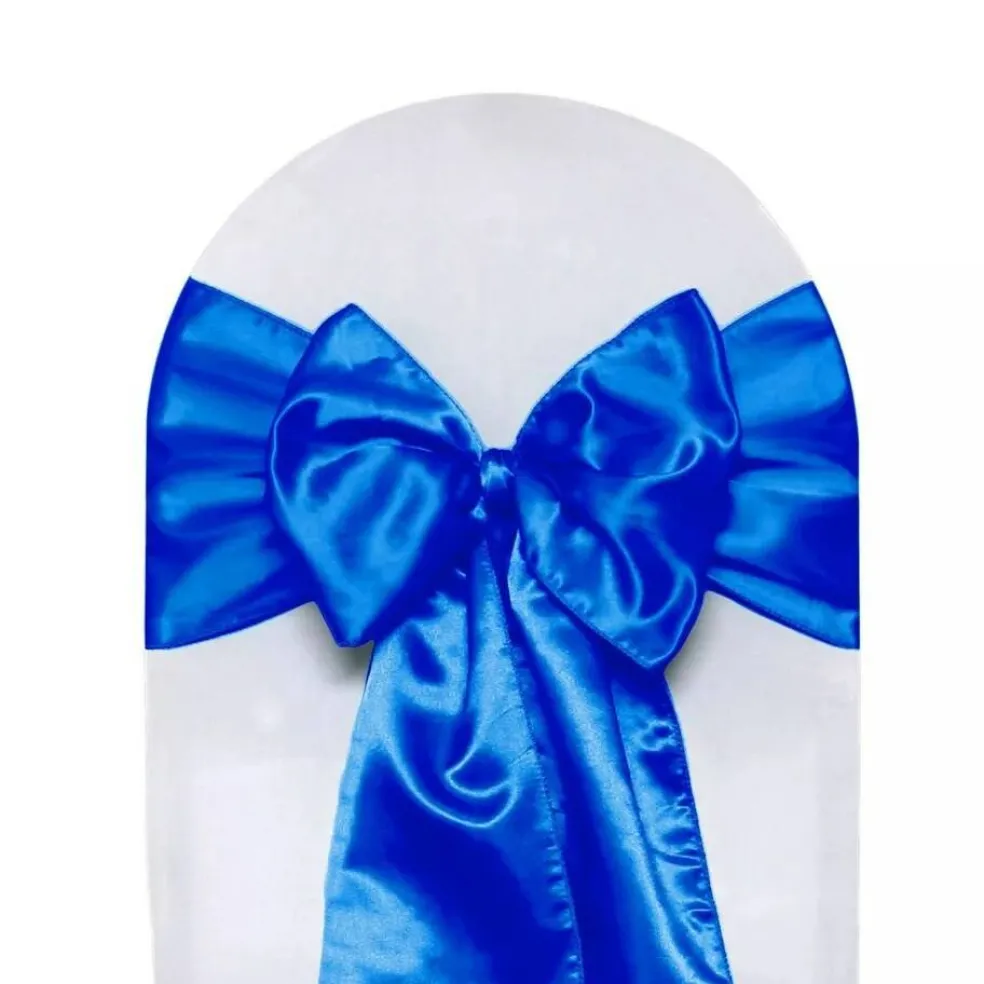 10 PCS Satin Chair Sashes Ribbon Bow