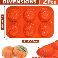 2 Pcs Silicone 3D Pumpkin Cake Mold