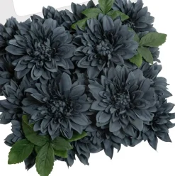 20PCS Silk Dahlia Artificial Flowers Set, 5–6 Inch Fake Flower Heads with Stems for DIY Wedding Bouquets, Bridal Centerpieces, Baby Shower & Party Decorations (Dark Blue)