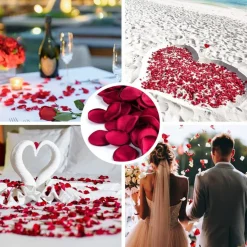 400 PCS Silk Rose Petals Burgundy Red Flower Petals for Romantic Night, Weddings Aisle Centerpieces, Table, Party, Home Decoration, Romantic Night Decoration