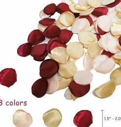 200PCS Silk Rose Petals Burgundy Gold Pink Wedding Supplies Flower Girl Basket Table Aisle Runner Confetti Valentine's Day Decoration