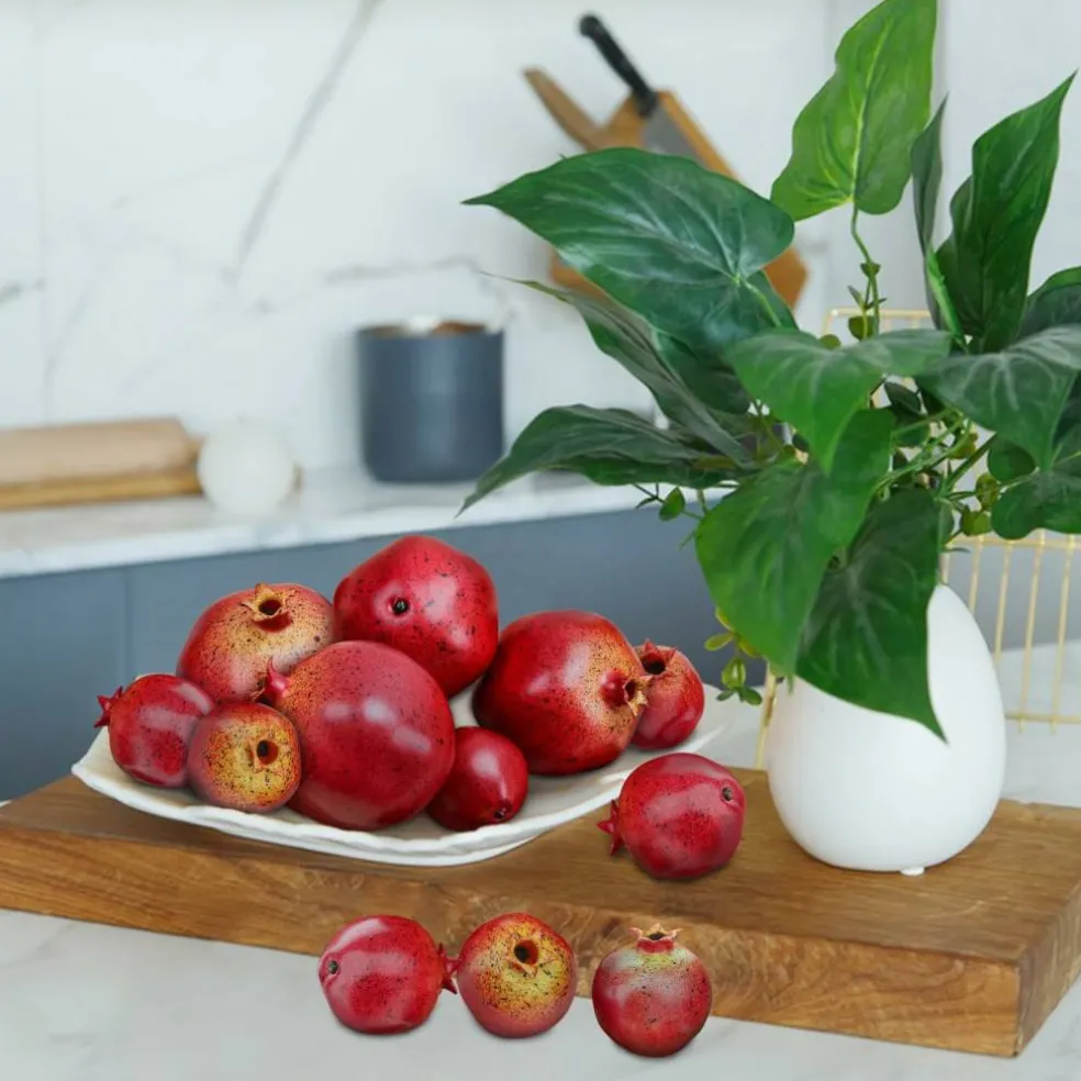 12PCS - Simulation Lifelike Fake Pomegranates Decoration Realistic