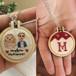 8PCS Small Ring Embroidery Hoop Wooden Mini Cross Stitch