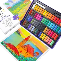 66 Pcs Soft Pastels Square Chalk (64 Colors Short)