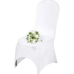 50PCS Stretch Spandex White Folding Chair Covers Room Celebrations Wedding