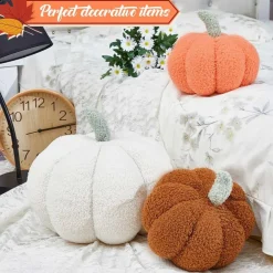 3 Pcs Stuffed Pumpkin Pillows Fall Decor Cushions,Autumn Warm