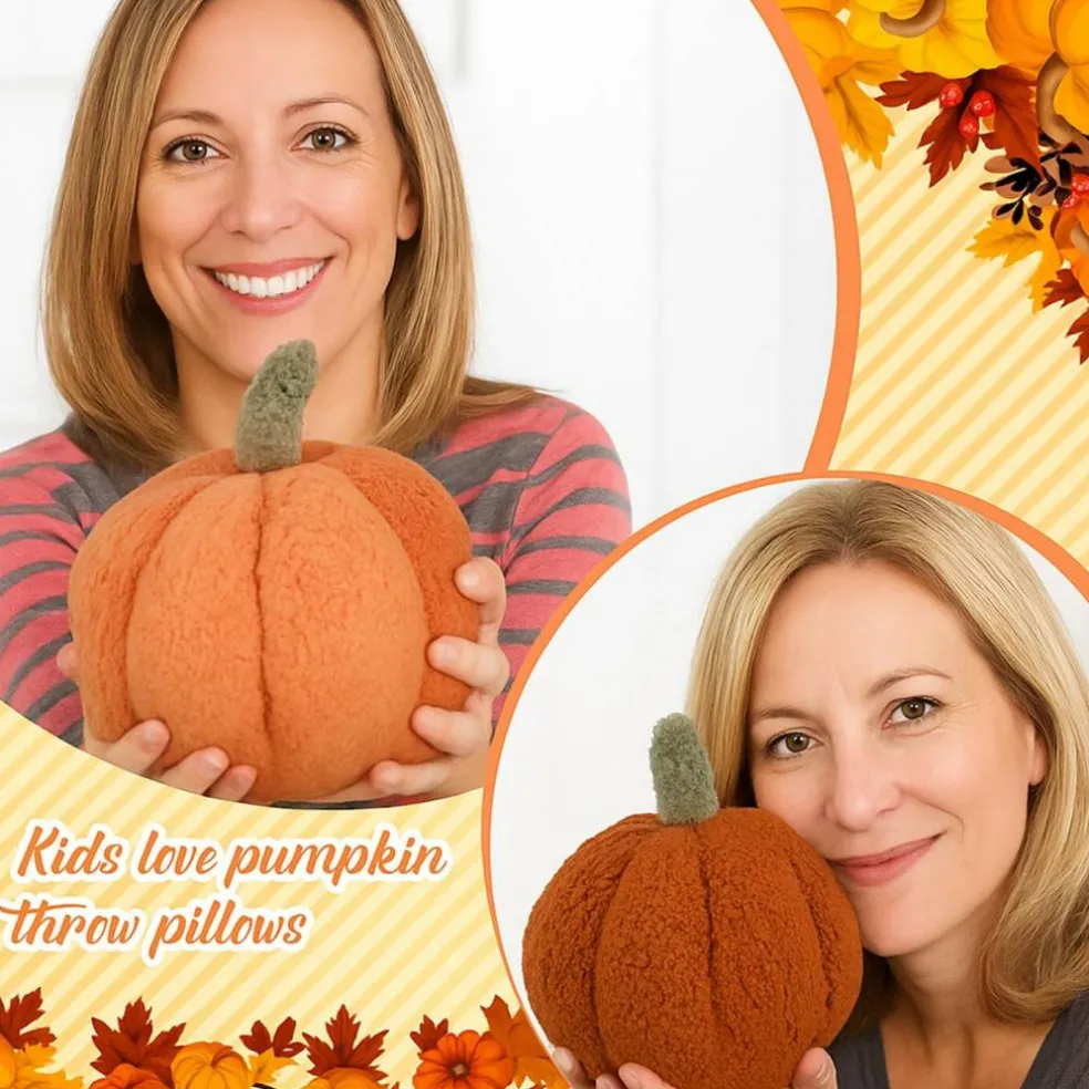3 Pcs Stuffed Pumpkin Pillows Fall Decor Cushions,Autumn Warm