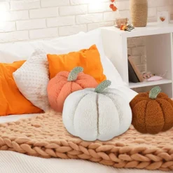 3 Pcs Stuffed Pumpkin Pillows Fall Decor Cushions,Autumn Warm