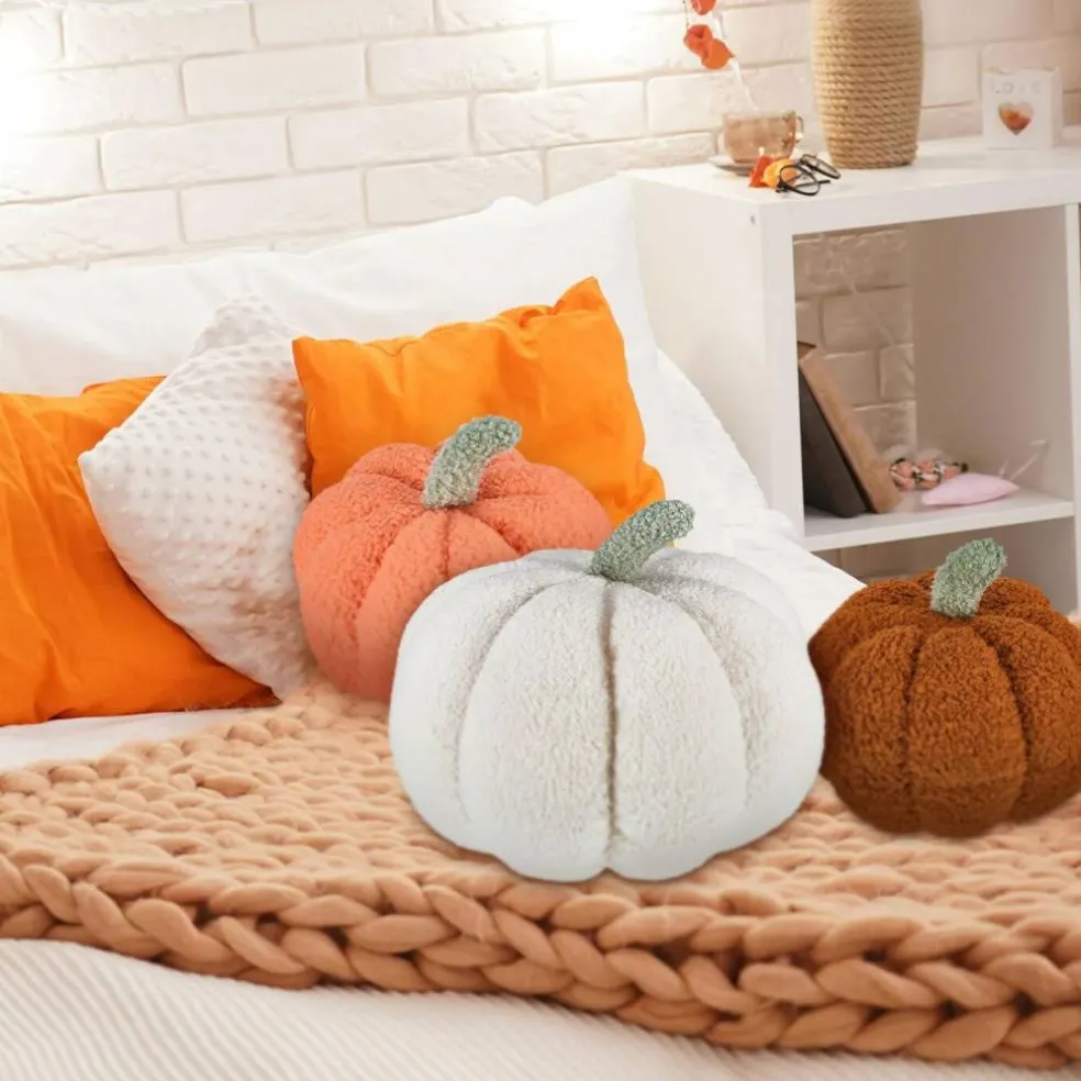 3 Pcs Stuffed Pumpkin Pillows Fall Decor Cushions,Autumn Warm