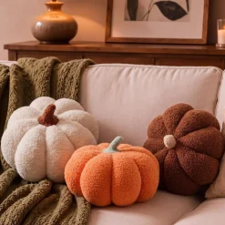 3 Pcs Stuffed Pumpkin Pillows Fall Decor Cushions,Autumn Warm