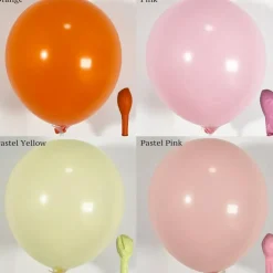 145Pcs Summer Balloon Arch Garland Kit with Orange Pastel Yellow Pink Balloons