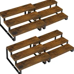 2/4Pcs 3-Tier Expandable Wooden Spice Rack Organizer – Adjustable Cabinet & Countertop Shelf for Kitchen, Pantry, Bathroom, or Office