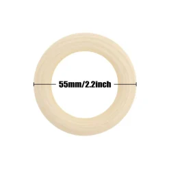 50 PCS Unfinished Wooden Rings for Crafts, Natural Wood Rings for DIY Without Paint, Wooden Rings for Macrame, Jewelry Making 55mm/2.2inch