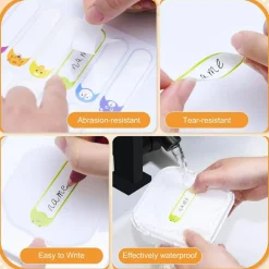 560 PCS Waterproof Daycare Name Labels for Kids Self Laminating Baby Bottle Labels Write On Name Stickers for School Supplies Lunch Boxes Toys and Water Bottles
