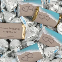 116 Pcs Wedding Candy Favors Hershey's Miniatures and Kisses - Beach