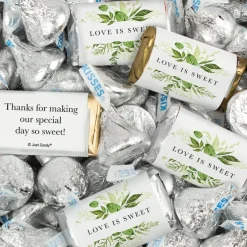 116 Pcs Wedding Candy Favors Hershey's Miniatures and Kisses - Botanical