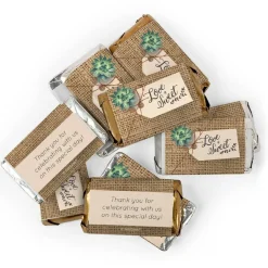 68 Pcs Wedding Candy Hershey's Chocolate Party Favors by Just Candy (20oz) - Rustic Succulent