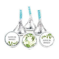 85 Pcs Wedding Candy Hershey's Kisses Milk Chocolate (13.6oz, Approx. 85 Pcs) - Botanical - By Just Candy