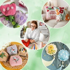 100 PCS Wooden Embroidery Floss Drops with Metal Ring, Teardrop Thread Organizer Cards for Cross Stitch, Needlework, Sewing & Craft Storage, Reusable Wood Floss Bobbins for DIY Craft Organization