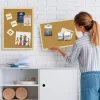 2 Pcs Wooden Framed Cork Board for Wall(Wood)