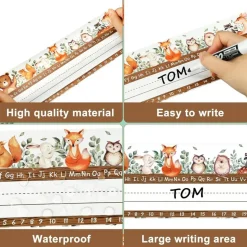 50PCS Woodland Friends Nameplate (White) 11.8 x 3.9 inches