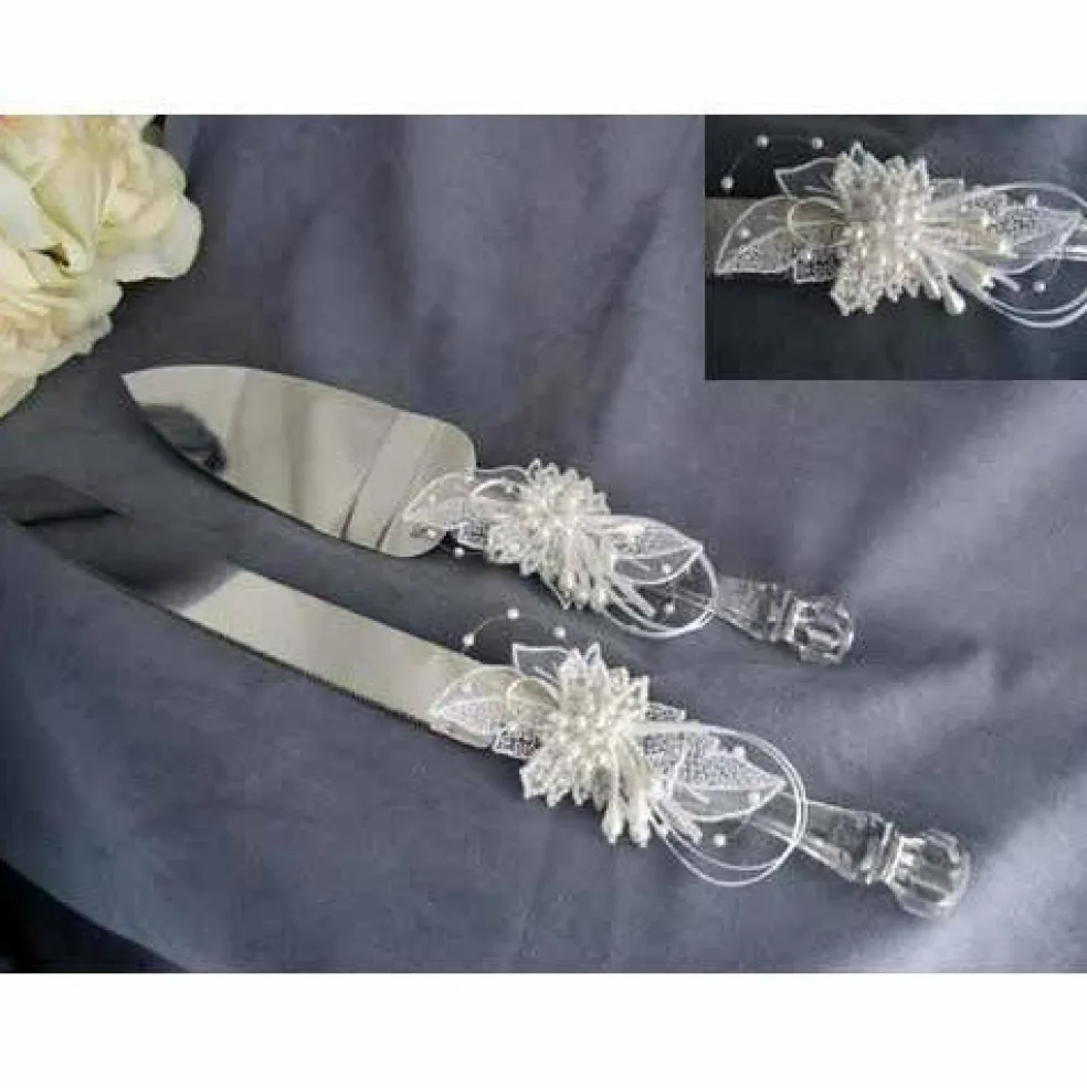 Pearl Elegance Wedding Cake Server Set