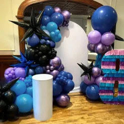 Pearl Purple Blue Confetti Latex Balloons(Black Blue Purple)