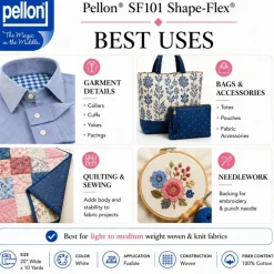 Pellon® SF101 Shape-Flex® Fusible Woven Cotton Interfacing – 20" x 10 Yard Bolt (White)