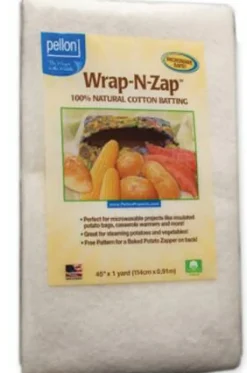 Pellon Wrap N Zap Cotton Batting 48" x 36" for Microwave Bowl Cozy Sewing Projects