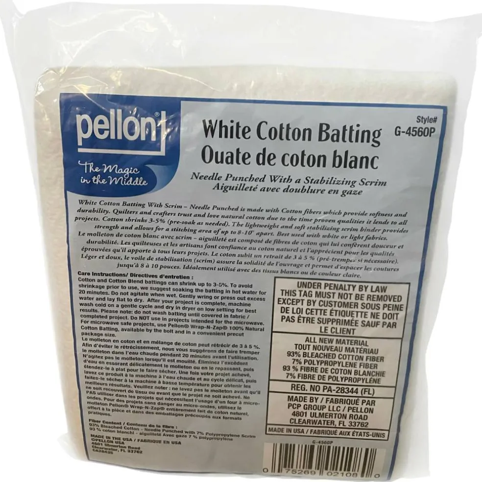 Pellon® 45" x 60" Crib Size White Cotton Batting with Scrim