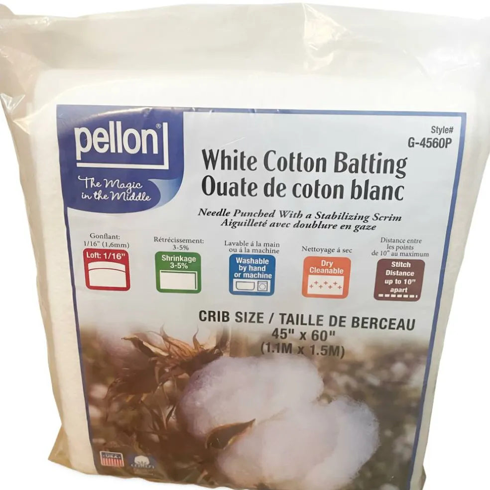 Pellon® 45" x 60" Crib Size White Cotton Batting with Scrim