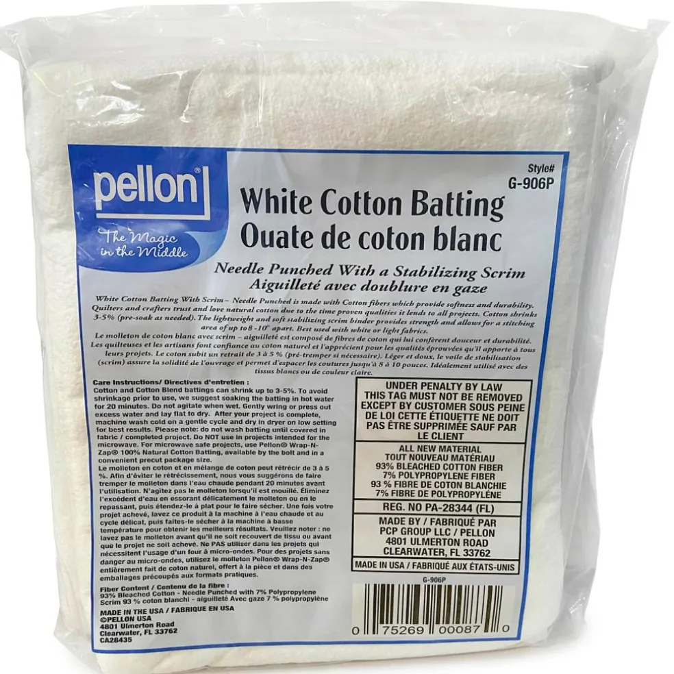 Pellon® 90" x 108" Queen Size White Cotton Batting with Scrim