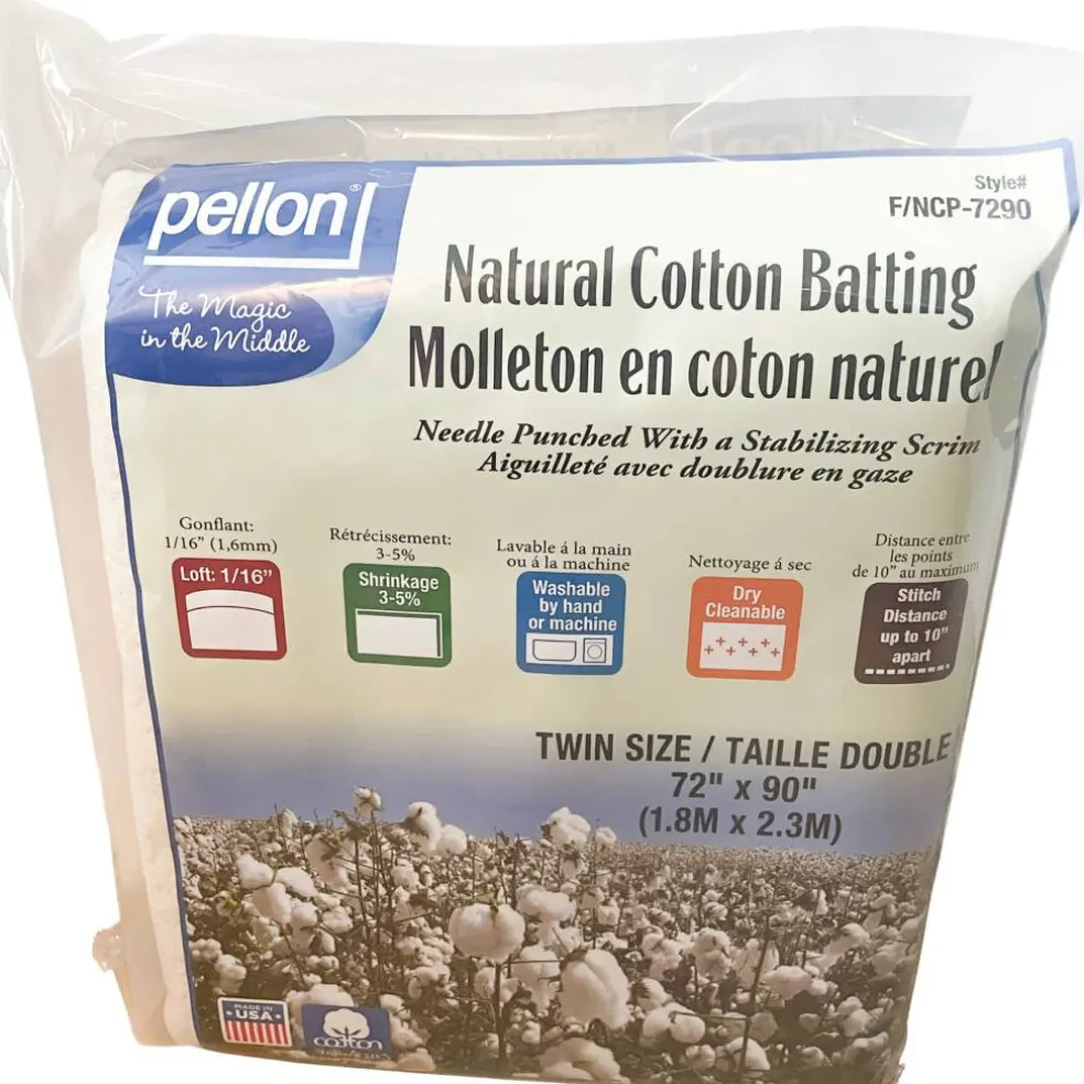 Pellon® 72" x 90" Twin Size Natural Cotton Batting with Scrim