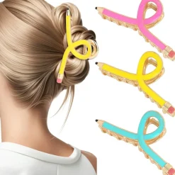 Pencil Hair Claw Clips for Women Thick Hair Clips for Teacher Gifts
