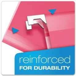 Pendaflex 1/5-Cut Tabs Colored Reinforced Hanging Letter Folders - Pink (25/Box)