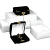 6 Pendant Gift Boxes Black Flocked Jewelry Case Display