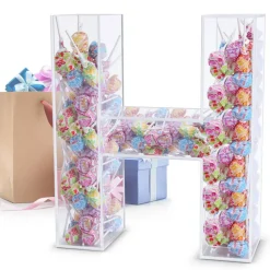 7Penn Acrylic Boxes Letter Shaped Candy Decor for Wedding Dessert Decoration