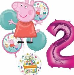 Peppa Pig Birthday 7-Piece Foil Balloon Bouquet