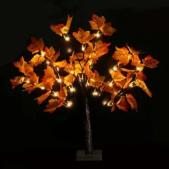 Perfect Holiday 24 LED FALL MAPLE LEAF TREE LIGHTS 2*PK, 20INCH HEIGHT, B/O WARM WHITE LIGHTS WITH MAPLE LEAF