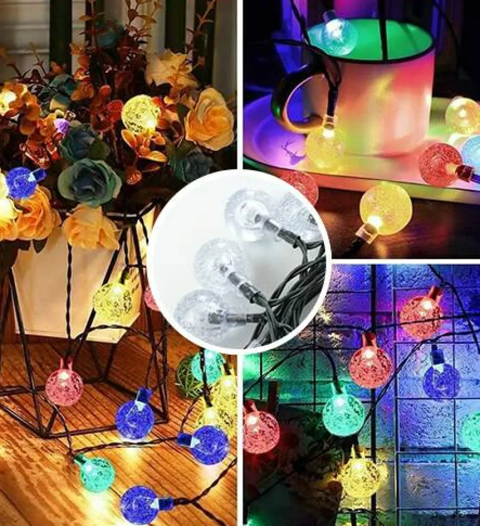 Perfect Holiday 30 LED Solar Bulb String Lights