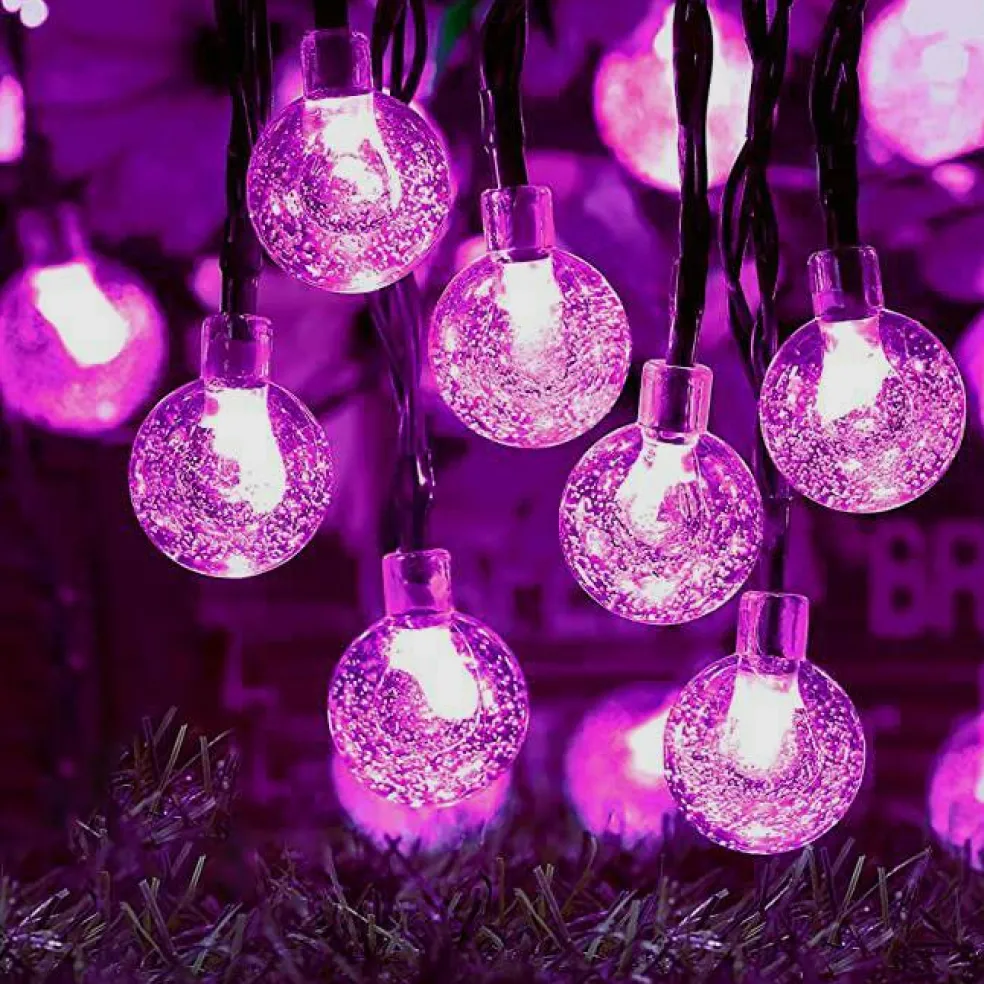 Perfect Holiday 30 LED Solar Bulb String Lights