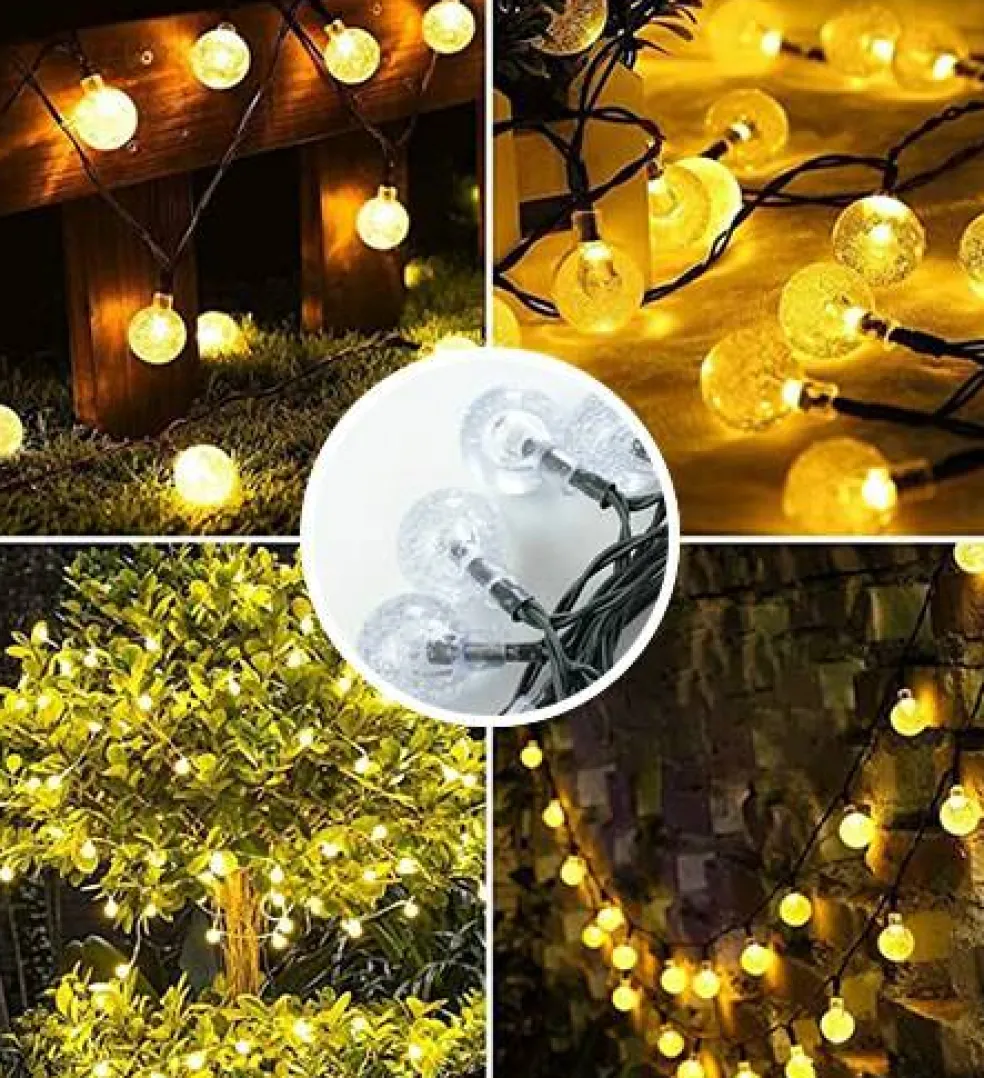 Perfect Holiday 30 LED Solar Bulb String Lights