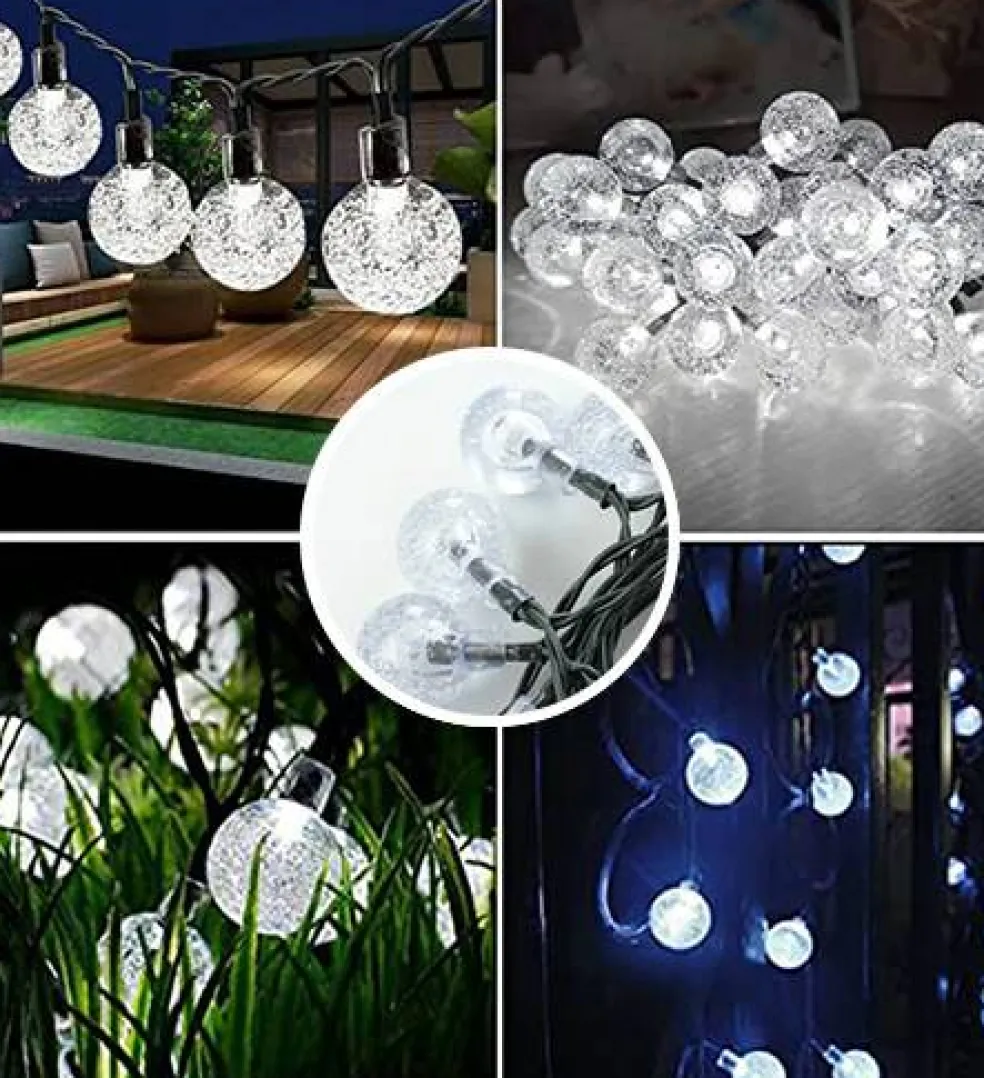 Perfect Holiday 30 LED Solar Bulb String Lights